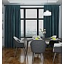 Deep Teal Twilight Blackout Natural Curtains