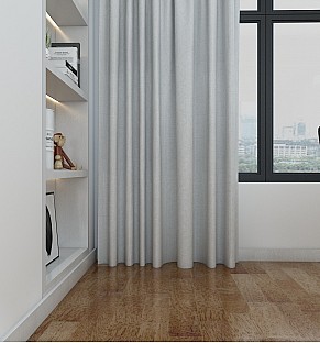 Platinum White Blackout Natural Curtains