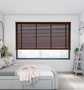 Bamboo Deluxe Polished Bark  Wooden Blind