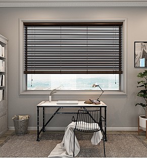 Scolded Brown Bamboo Wooden Blind