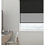 Blackout Black/Screen Black Ash - Double Roller Blind